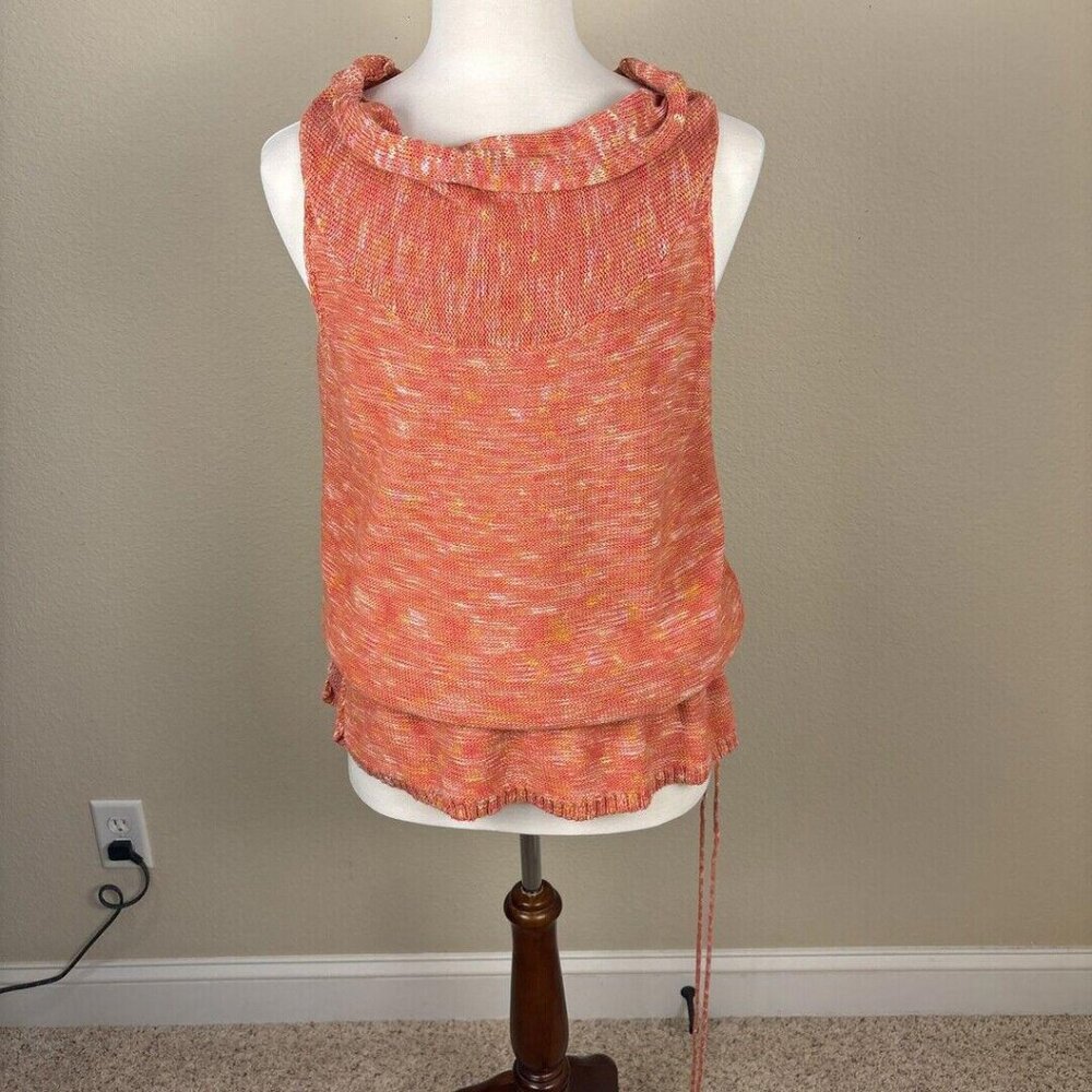 Coldwater Creek Coral Sleeveless Knit Ruffle Tank Top, plus size 2X